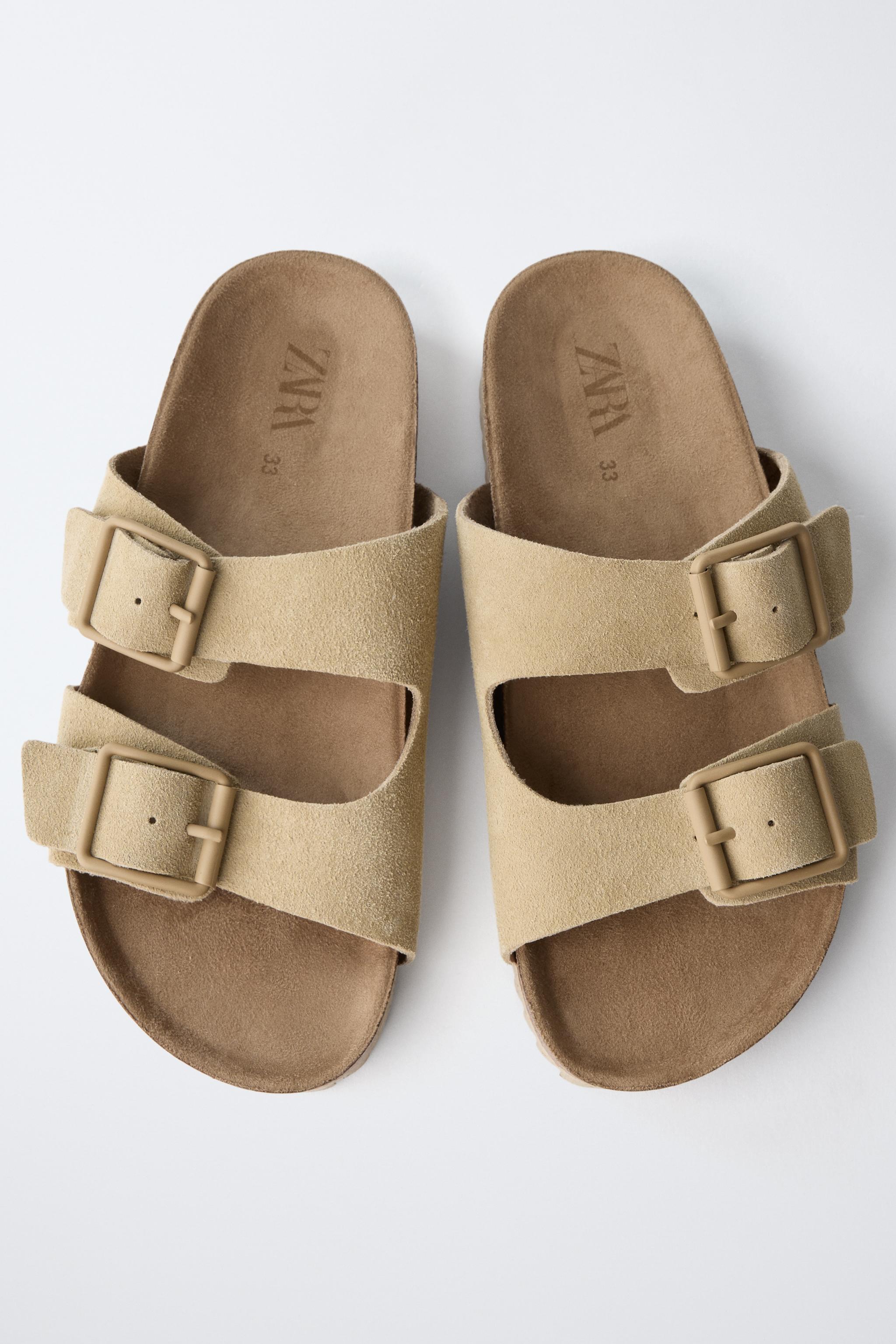 SANDALES À BOUCLES EN CUIR